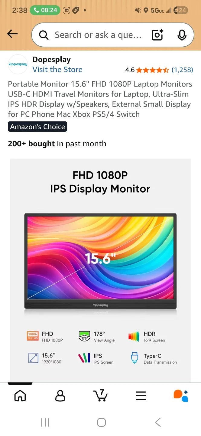 Dopesplay 15.6" FHD 1080P Portable Laptop Monitor - photo 3