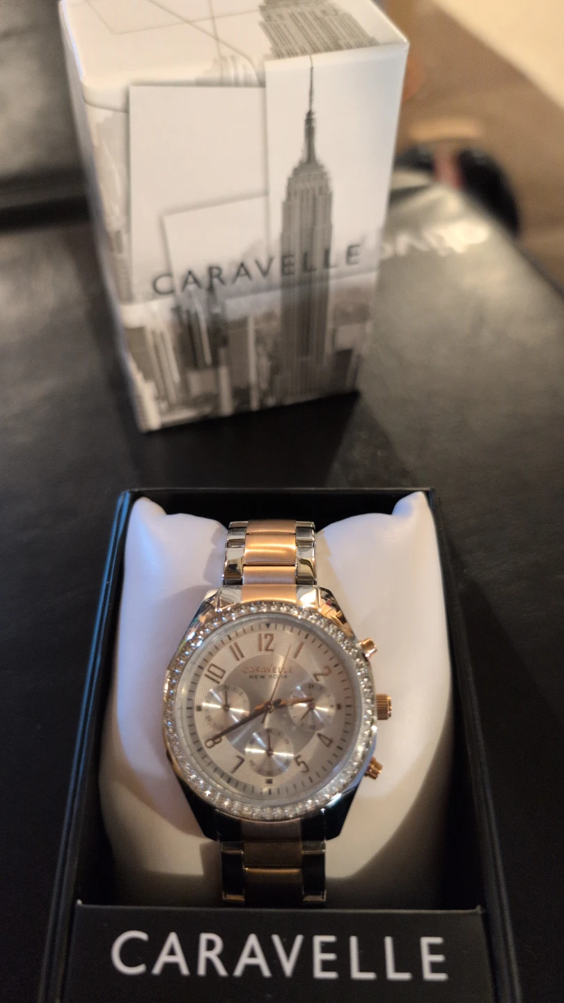 Caravelle New York Women's Rose Gold Tone Chronograph Watch