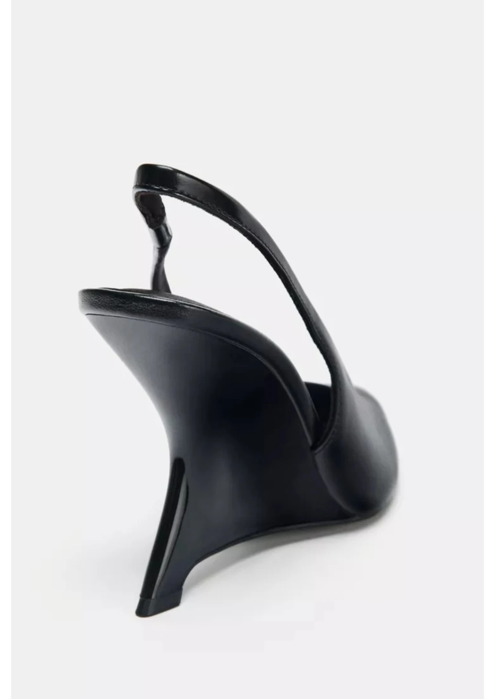 Zara Black Wedge Slingback Heels Size 41 - photo 5