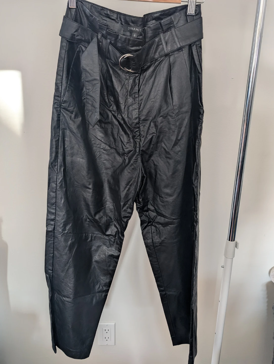 Dynamite Faux Leather Belted Pants Size 2