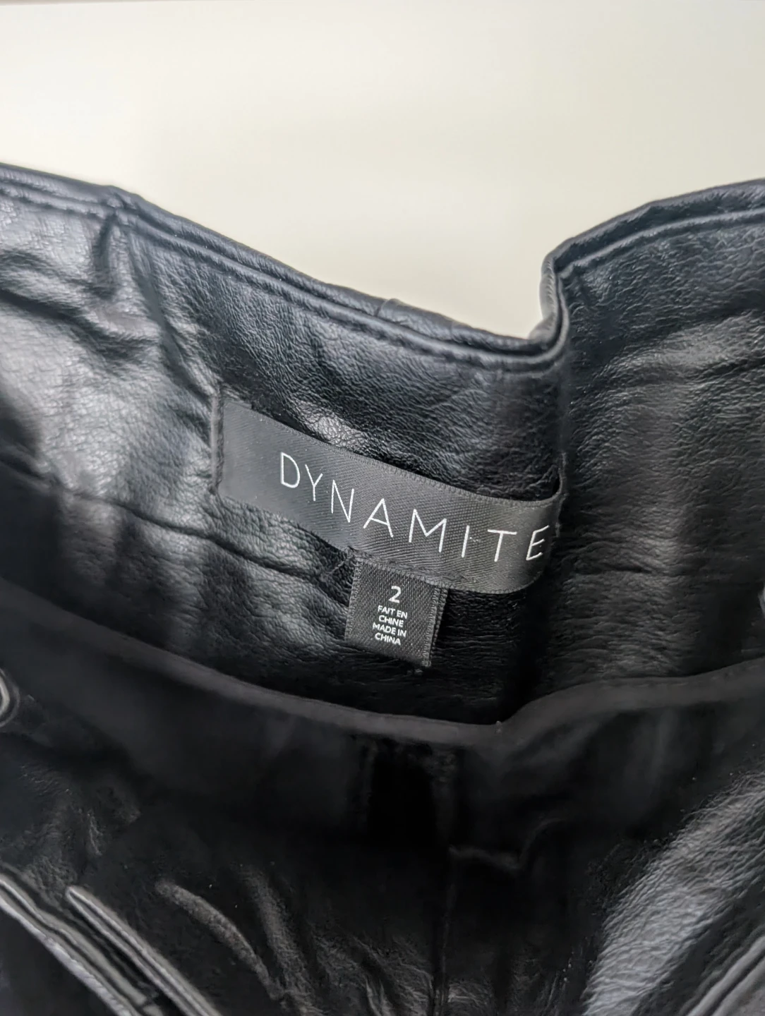 Dynamite Faux Leather Belted Pants Size 2 - photo 2
