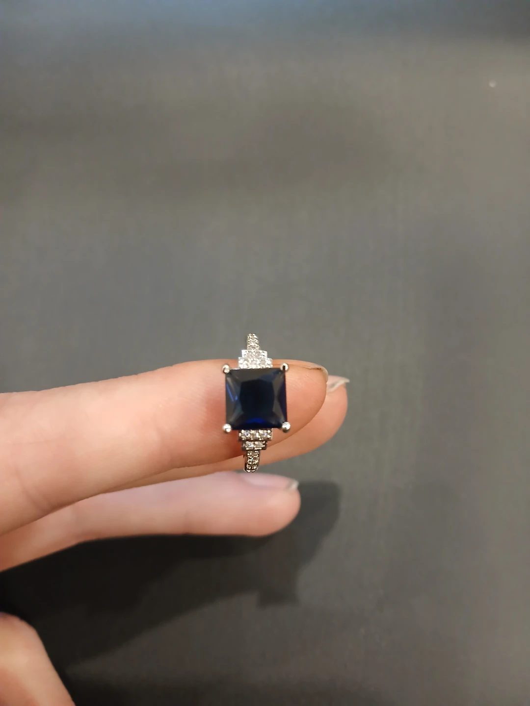 925 Silver Blue & White 5A Zirconia Ring