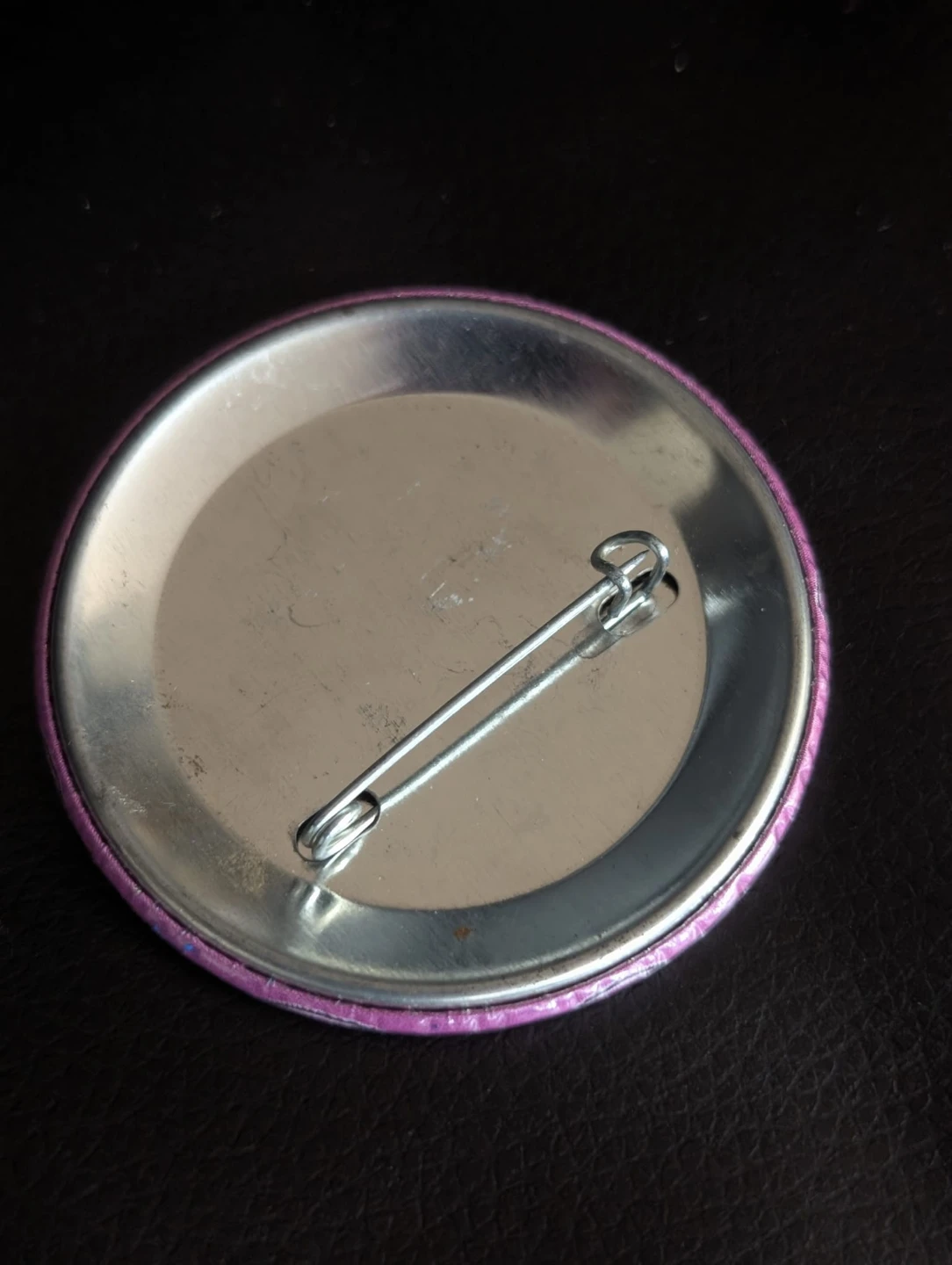Purple floral  design pinback button - photo 2