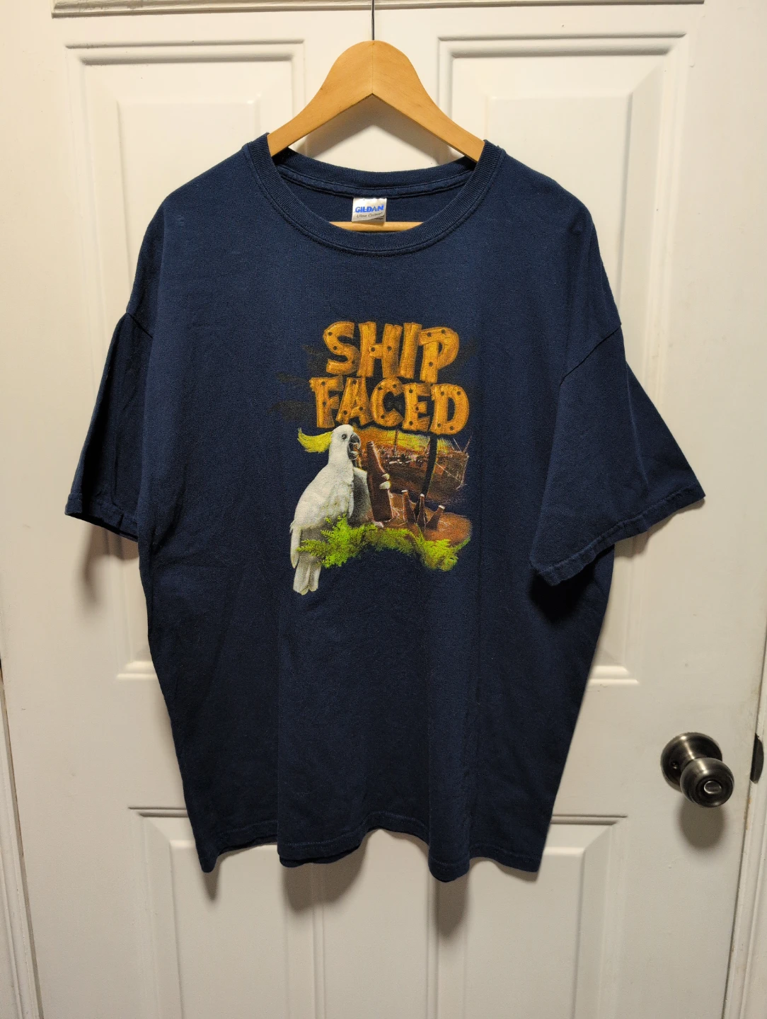 Gildan Ultra Cotton T-Shirt "Ship Faced" Graphic Tee XL