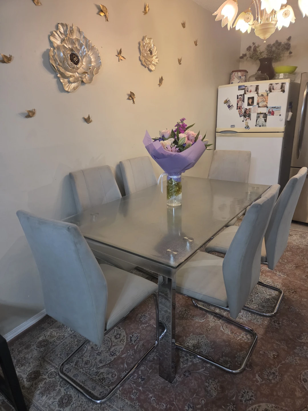Glass Dining Table with 6 Chairs - photo 2