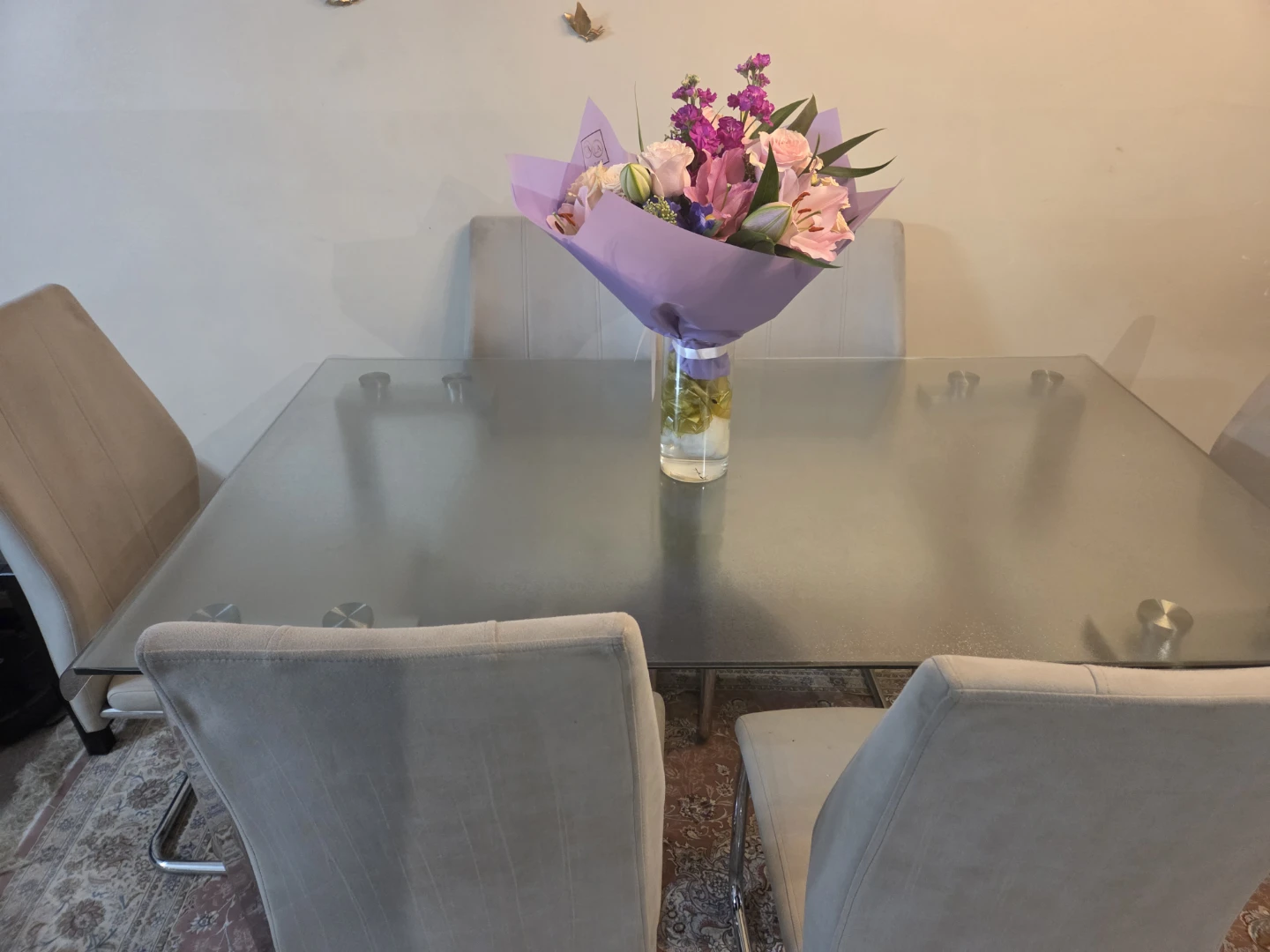 Glass Dining Table with 6 Chairs - photo 3