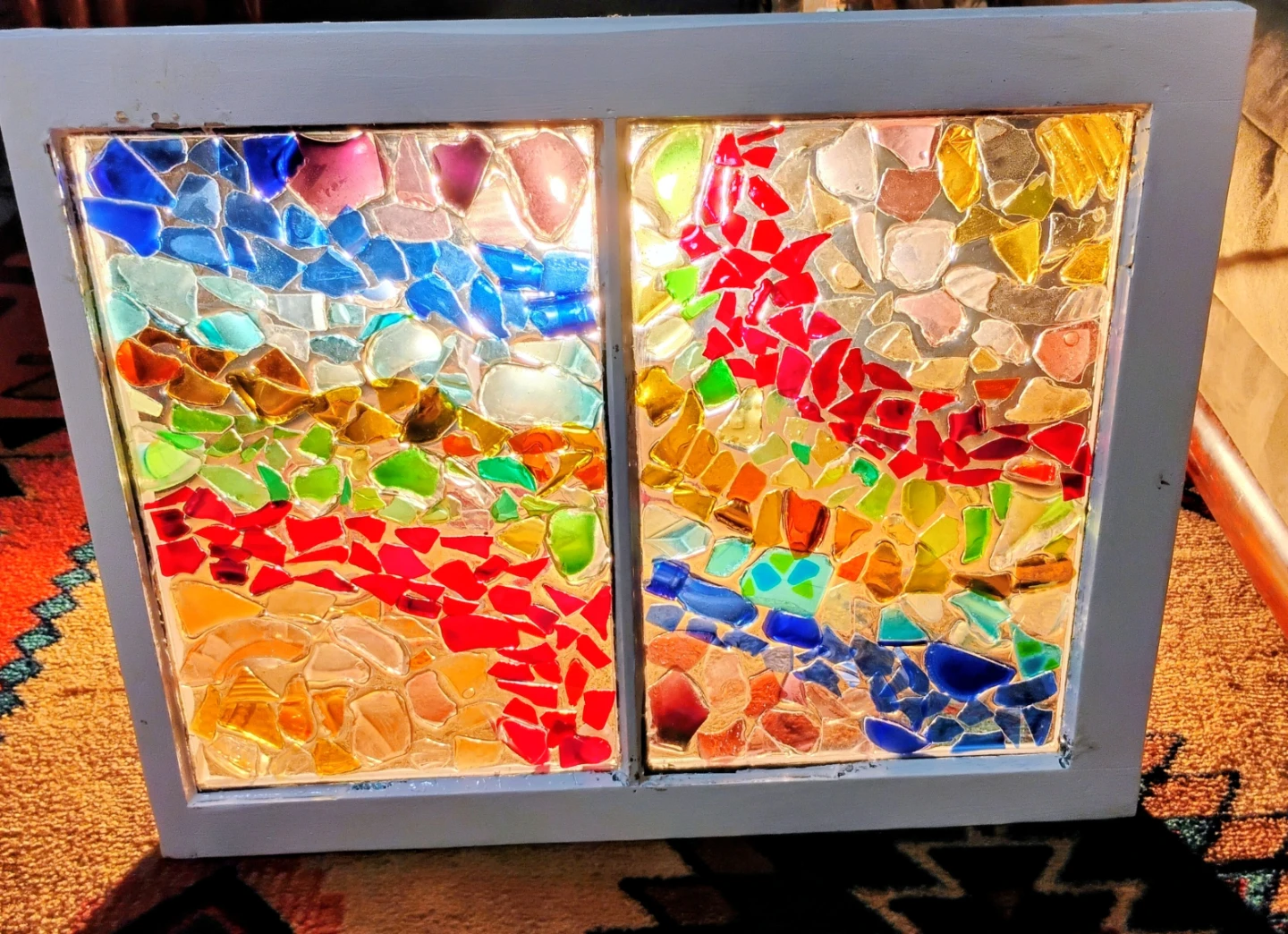 Washed Glass Window Panel Decor - photo 3