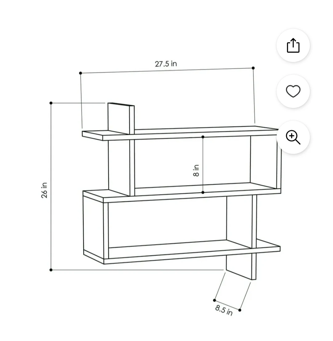 Modern White 3-Tier Wall Shelf - photo 2