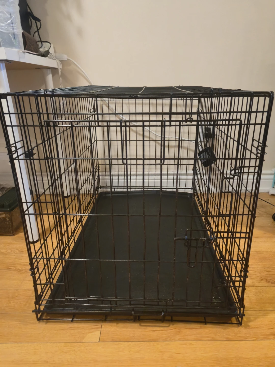 Black Wire Dog Crate with Tray