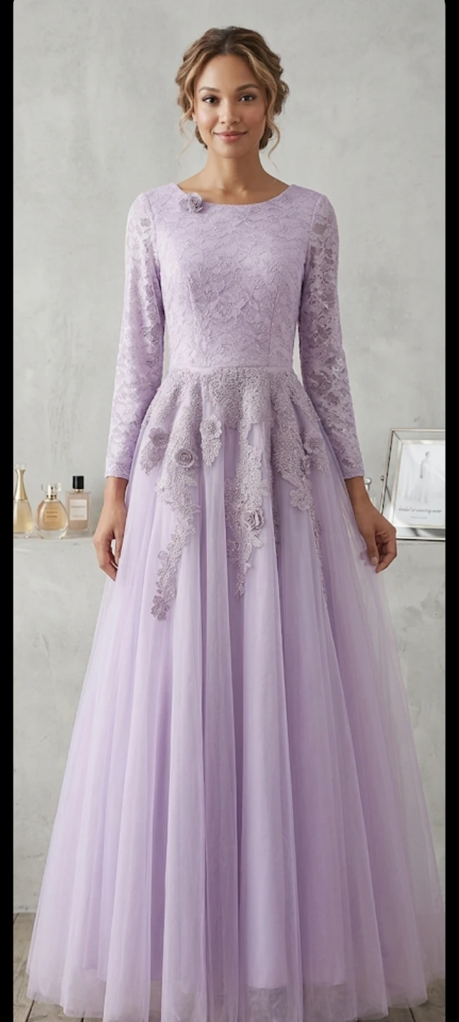 Lavender Lace Gown