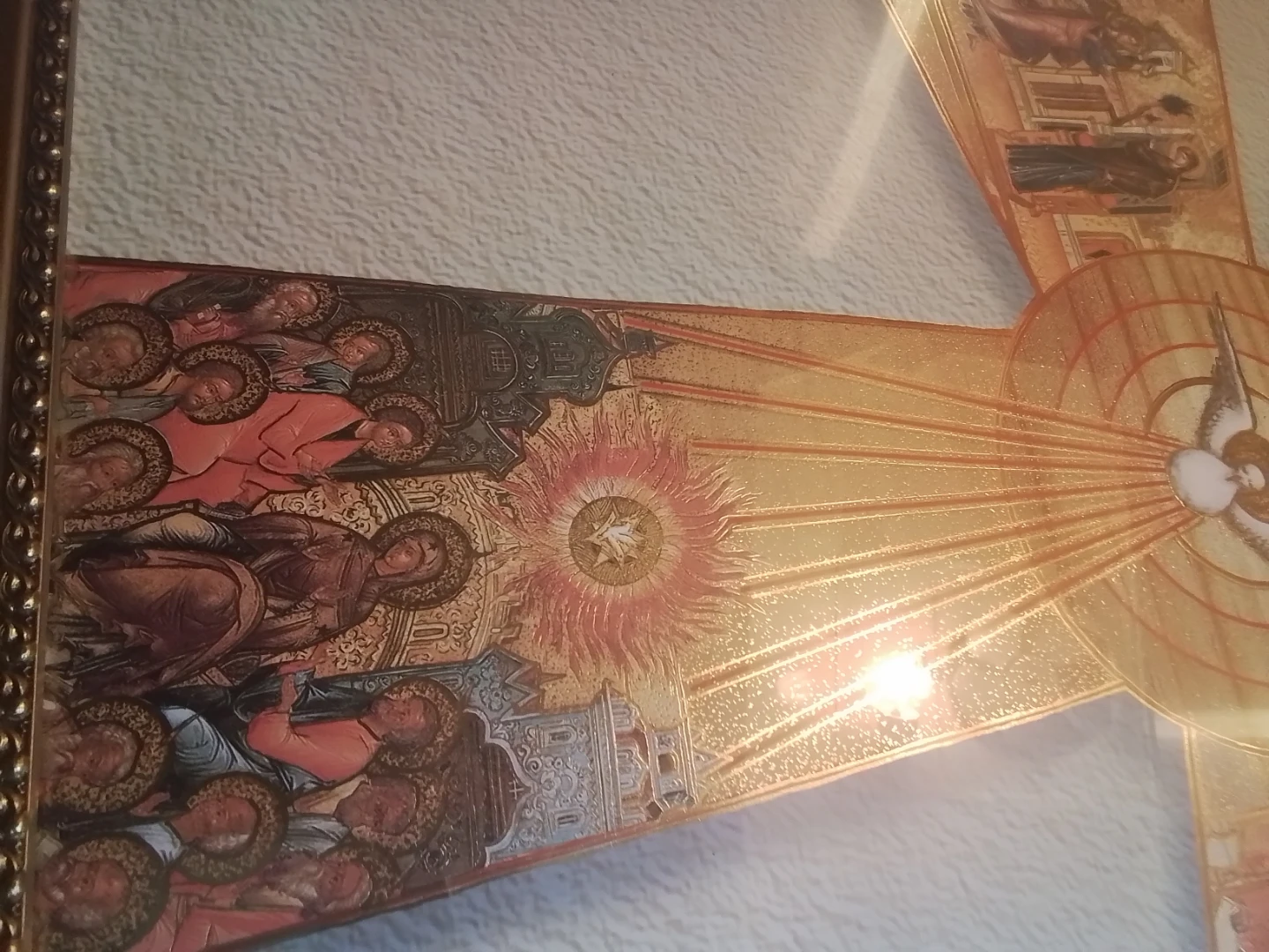 The Life of Christ Holy Spirit Cross Scene Print Framed - photo 4