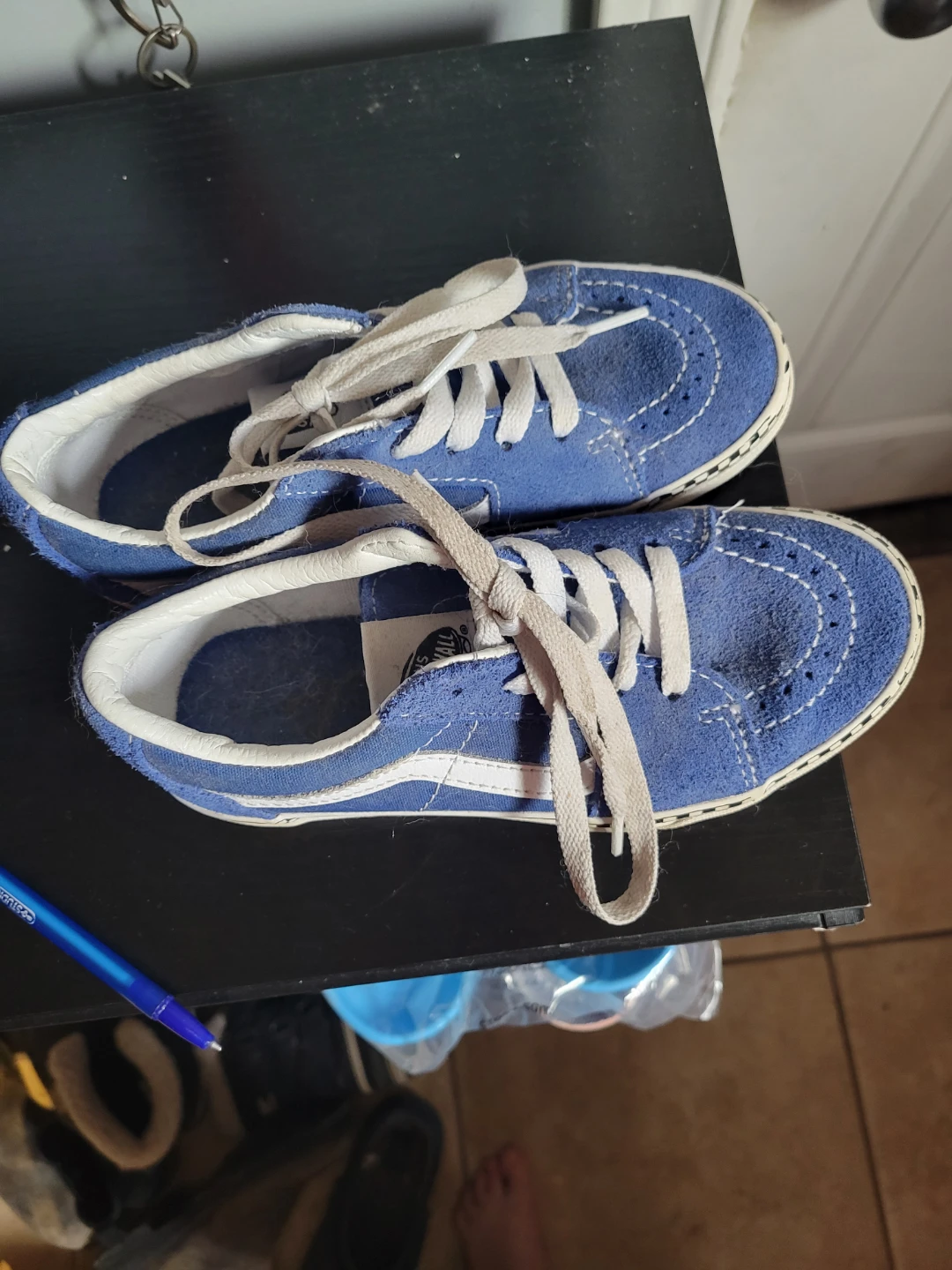 Never worn kids blue Vans size 1 - photo 2