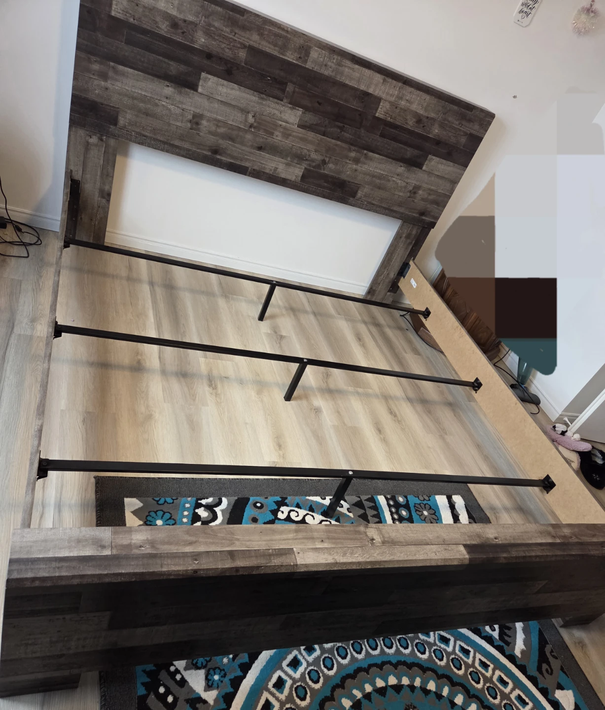 King size bed frame head board footboard