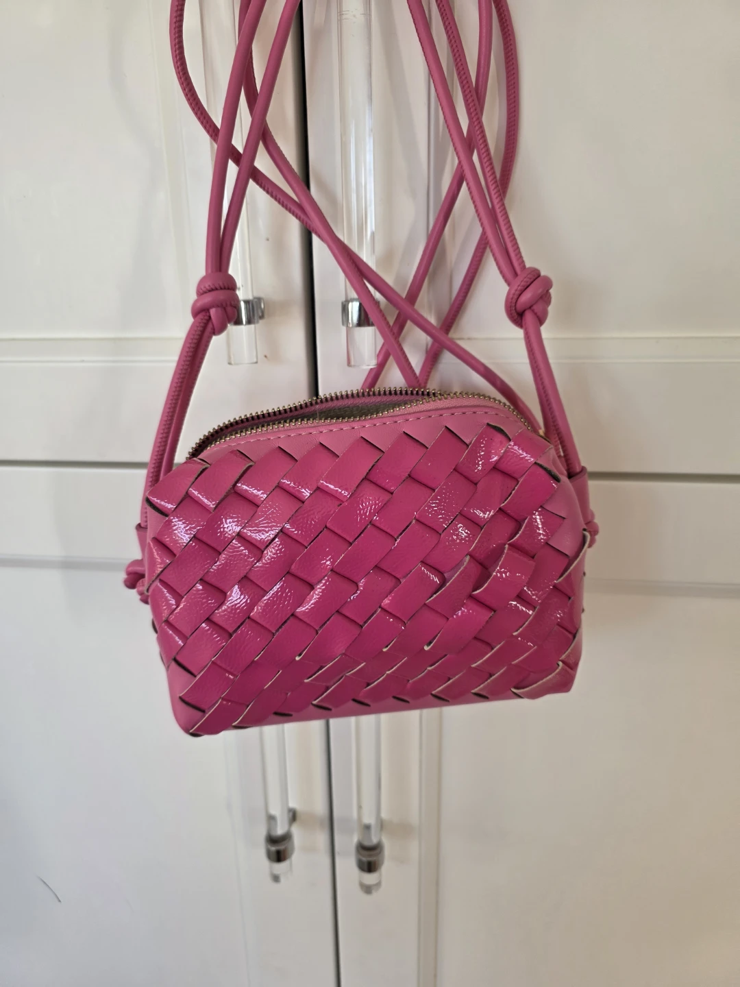 Chinese Laundry Pink Woven Crossbody Bag