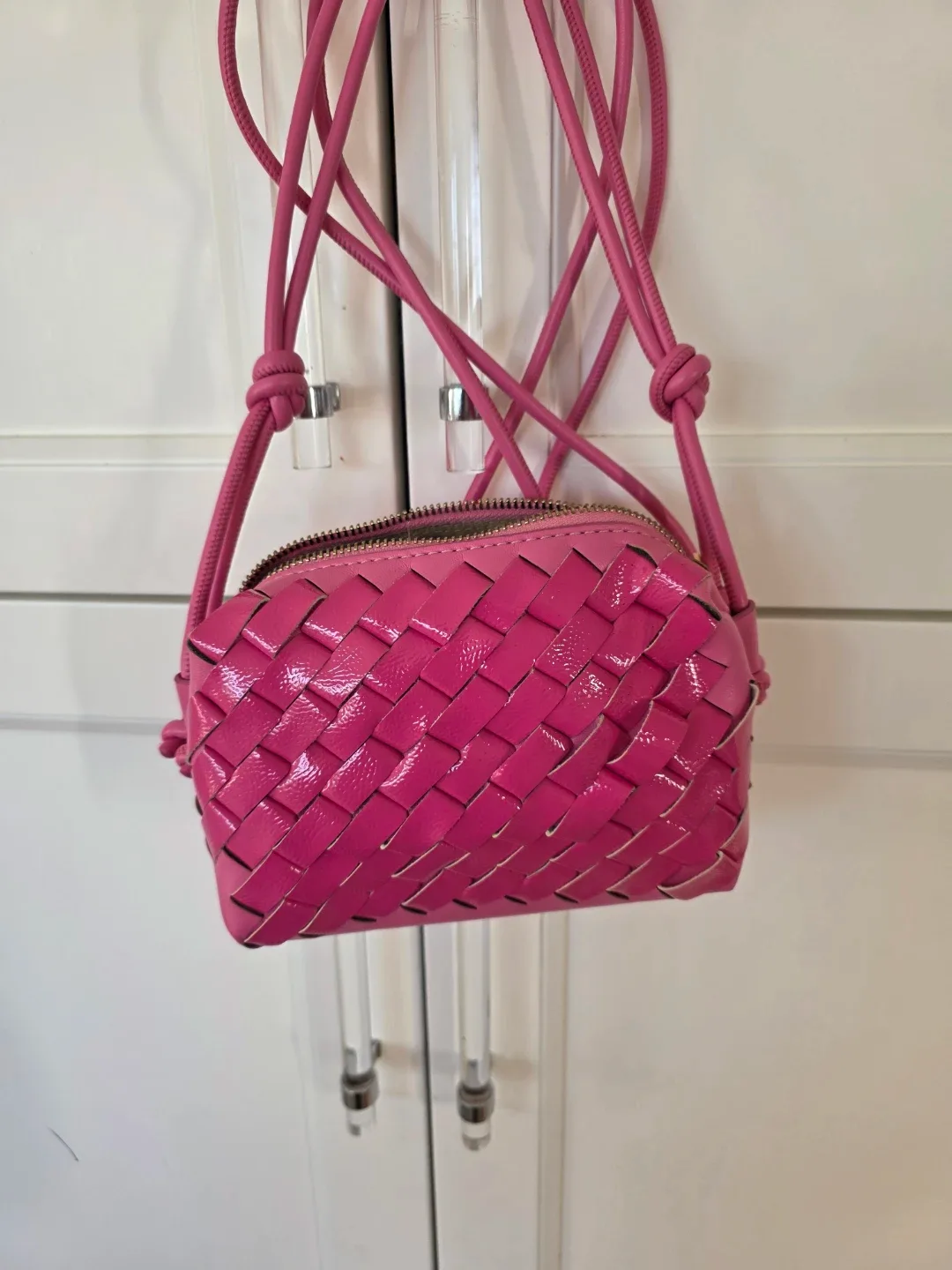 Chinese Laundry Pink Woven Crossbody Bag