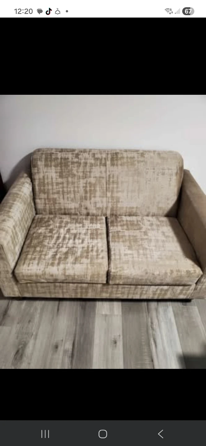 Sofa - Beige Patterned Fabric - photo 3