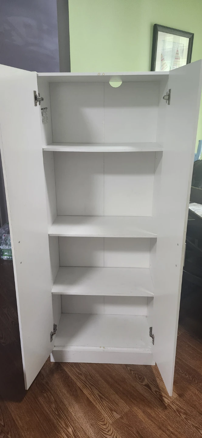 White Storage Cabinet with Double Doors - photo 2