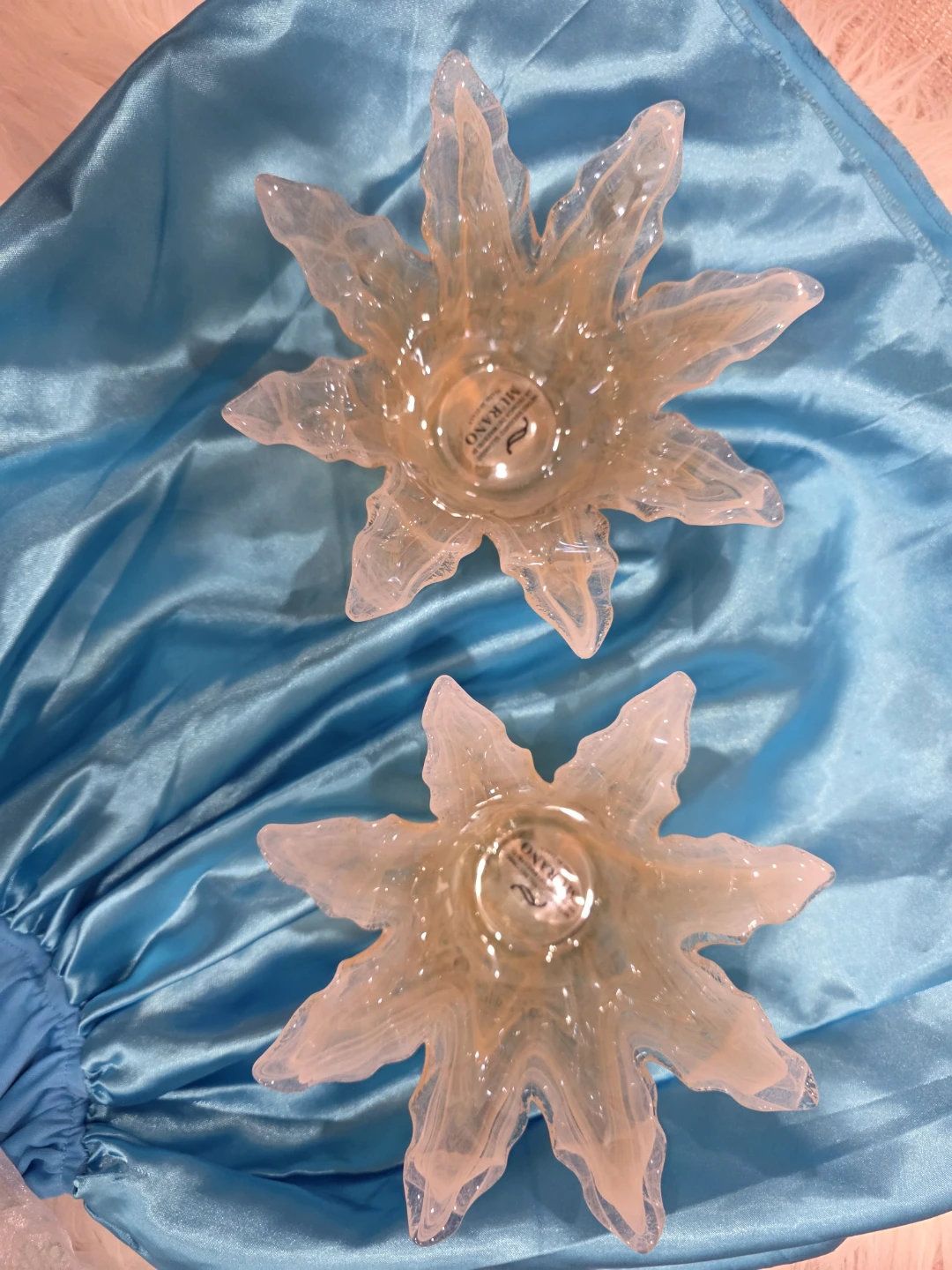 Set of 2 Murano Glass Starburst Bowls