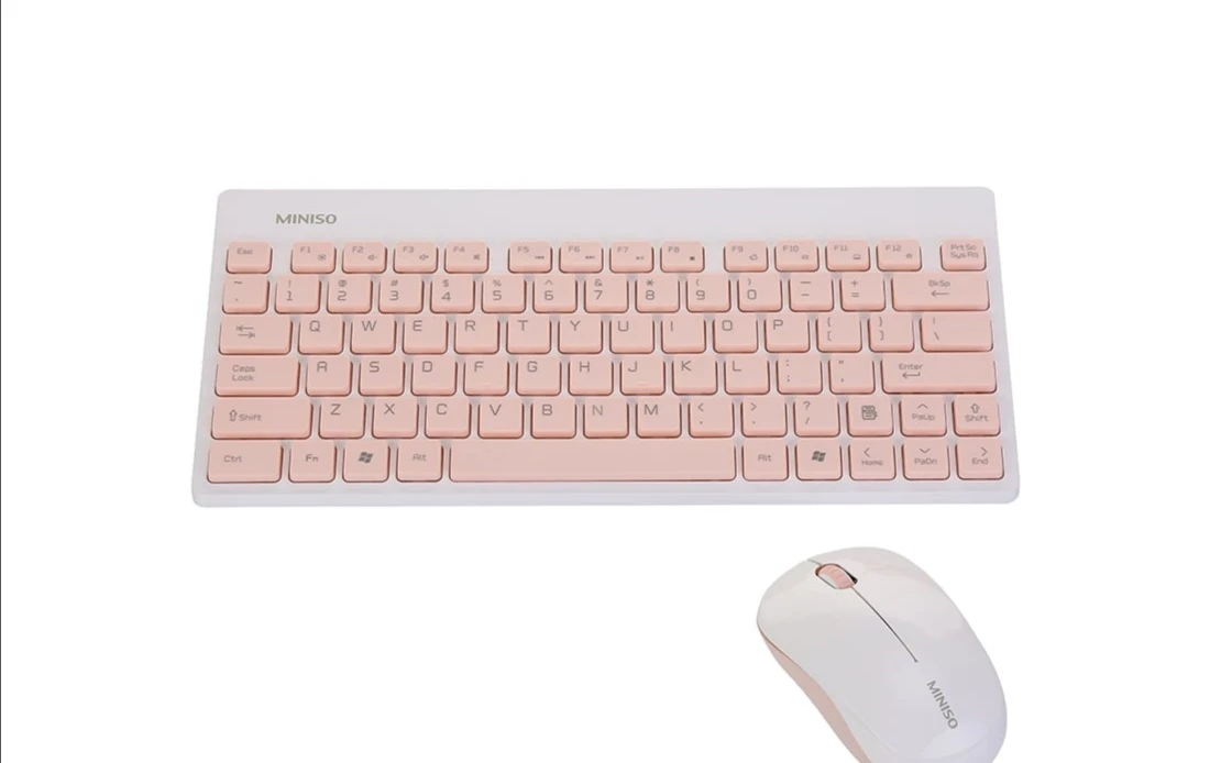 MINISO Wireless Mouse and Keyboard Set - Pink