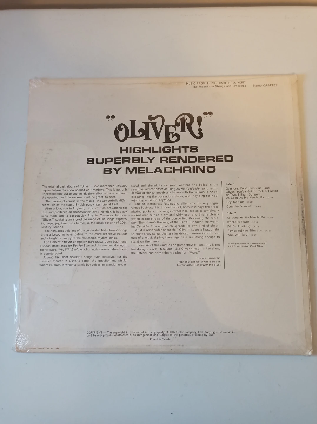 1968 Still originally sealed LP Oliver! 🌱 - photo 2