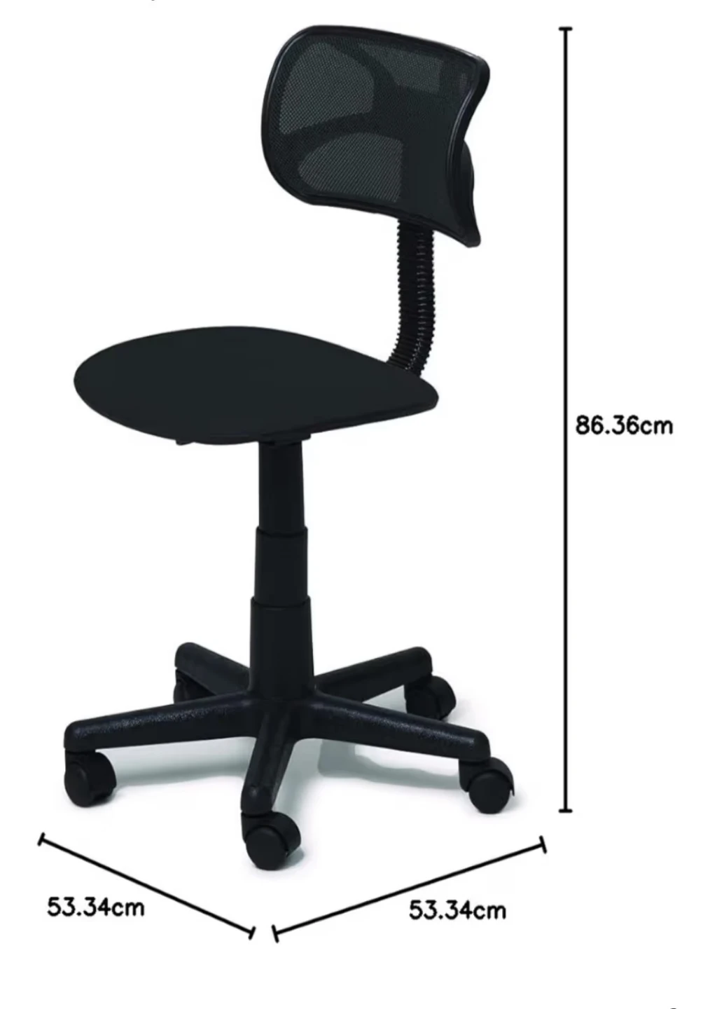 Black Mesh Task Chair with Wheels - photo 2