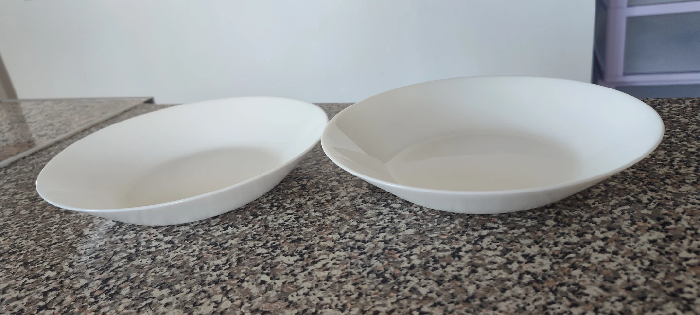 White Melamine Dinner Plates and Bowls Set