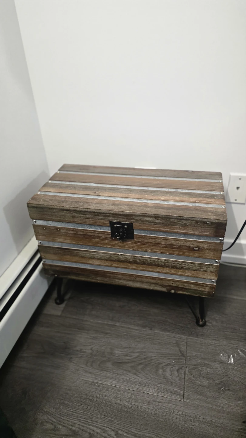 Rustic Trunk Side Table with Metal Accents - photo 2