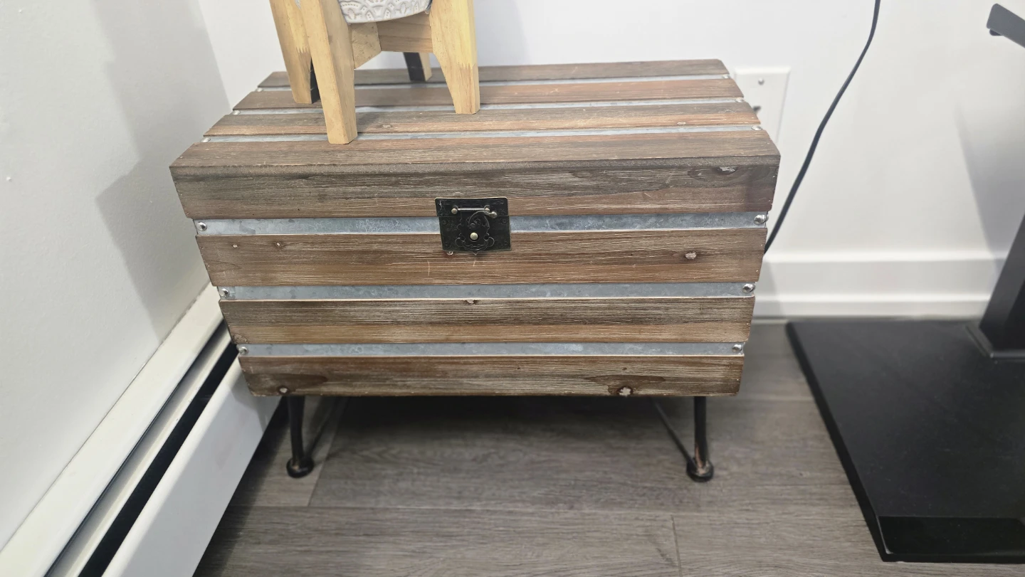 Rustic Trunk Side Table with Metal Accents - photo 3