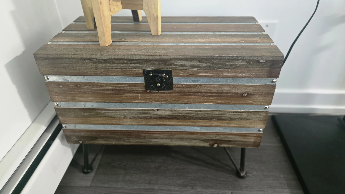 Rustic Trunk Side Table with Metal Accents - photo 4