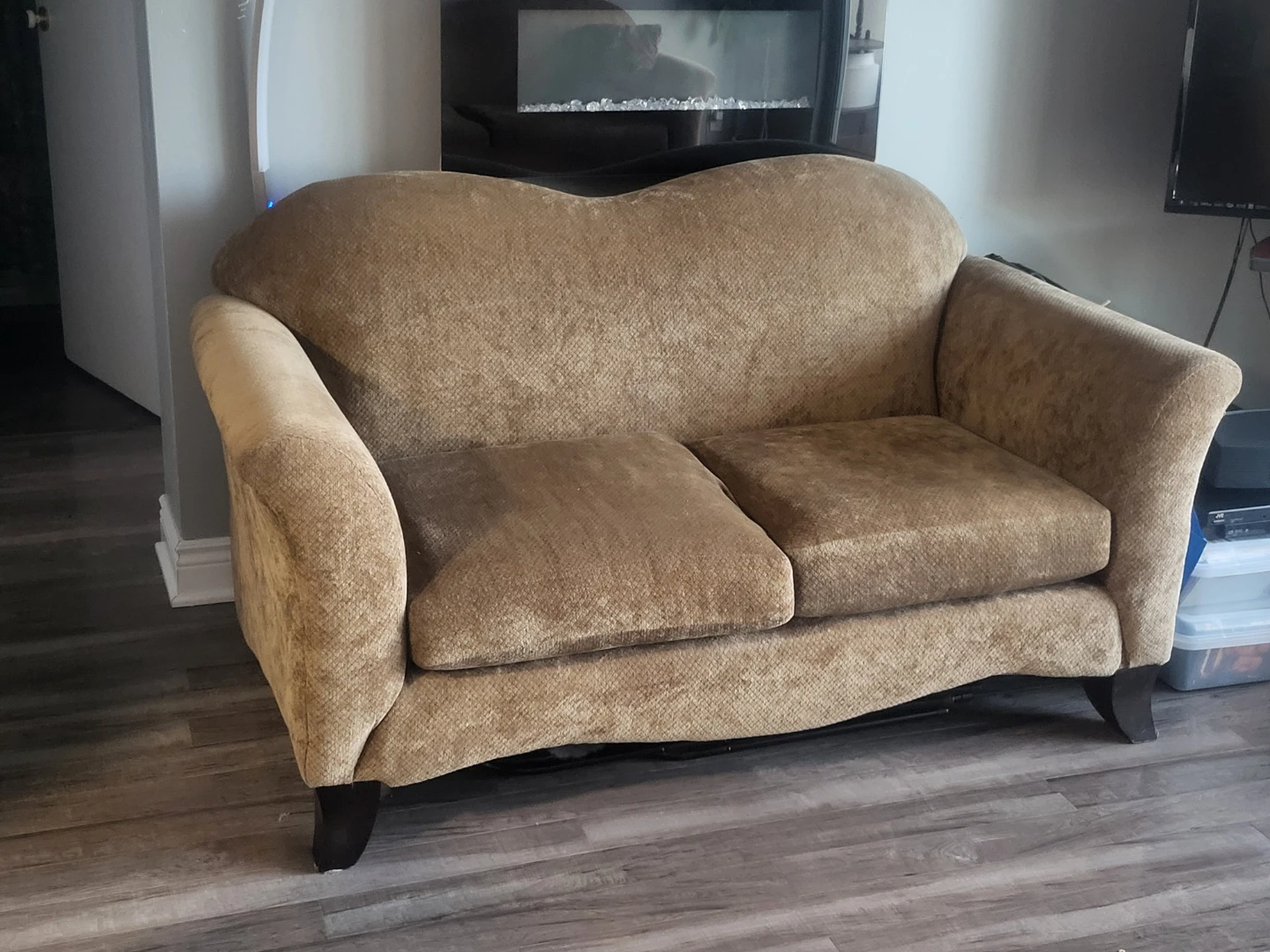 Tan loveseat couch - photo 2