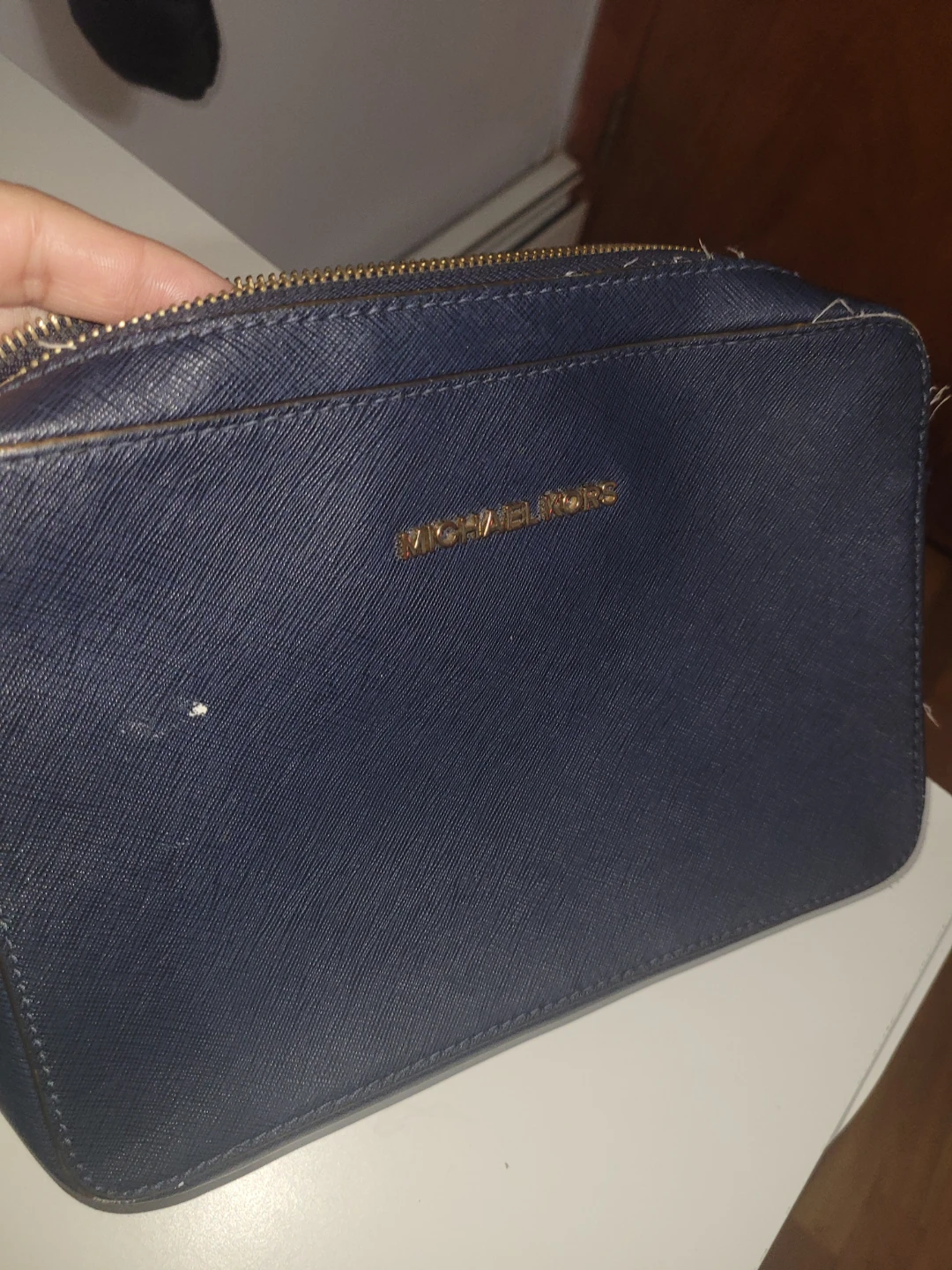 Michael Kors Navy Saffiano Leather Crossbody Bag