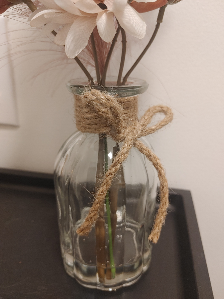 Decorative Faux Flower Arrangement in Glass Vase - photo 2