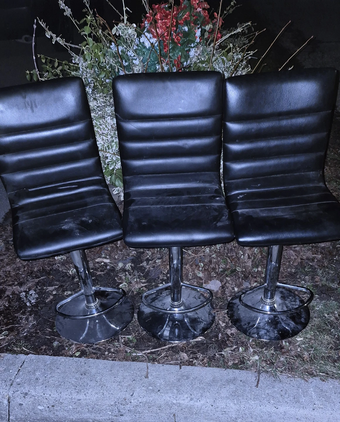 Set of 5 Black Adjustable Bar Stools
