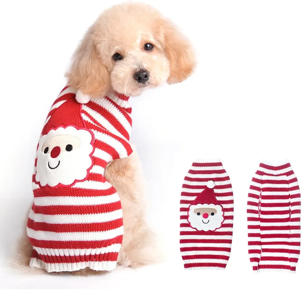 Dog Sweater - Santa Claus Pattern - Size L