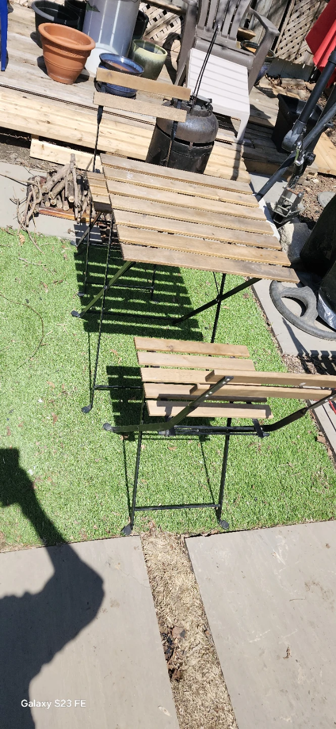 Wooden Folding Bistro Table and Chairs Set. Firm price - photo 2