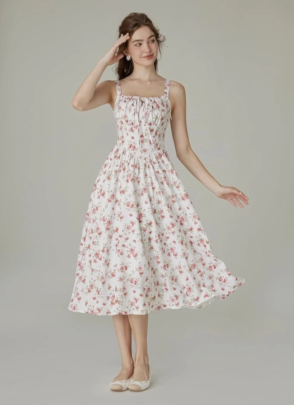 Scarlet Darkness Floral Print Midi Dress Medium