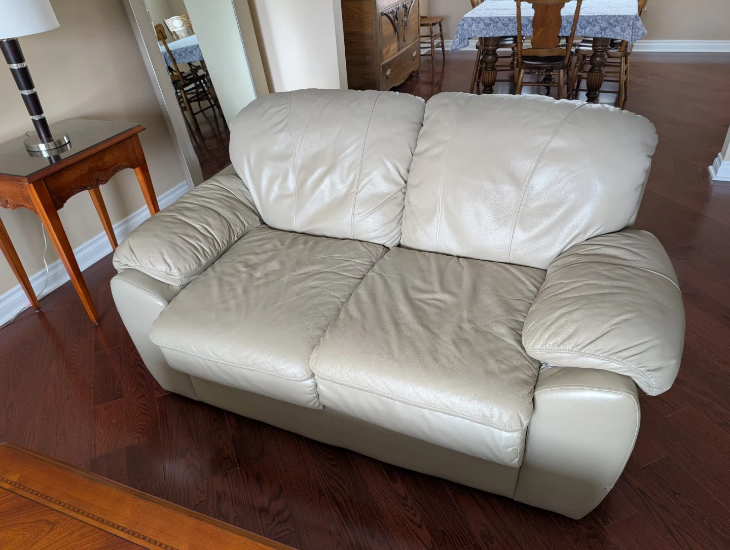 Leather Sofa and love seat and coffee table - photo 2