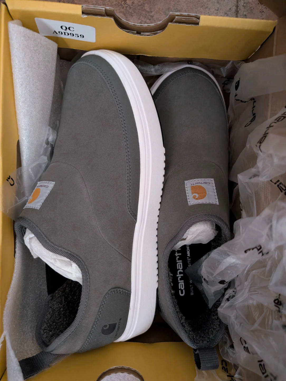 Brand New Grey Carhartt Women's Detroit Lined Slip On Shoes