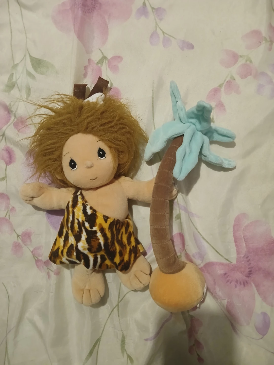 Tender Tails Caveman Plush Toy with Palm Tree
