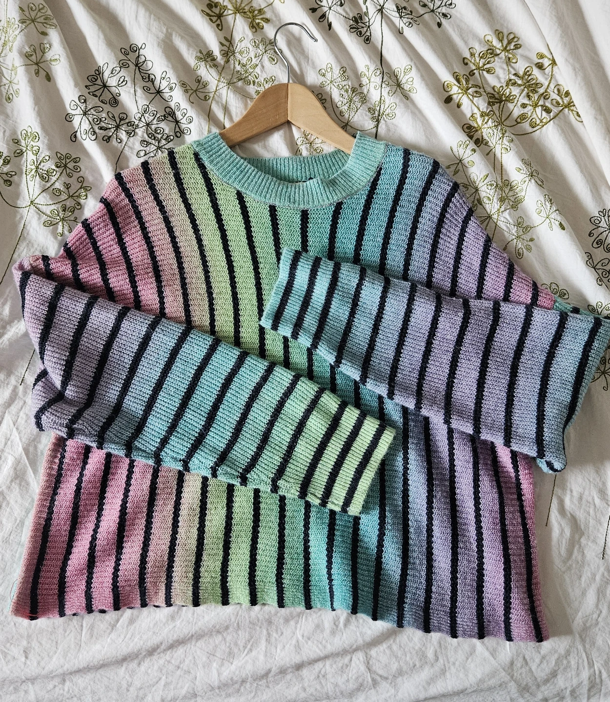 Rainbow Striped Knit Sweater