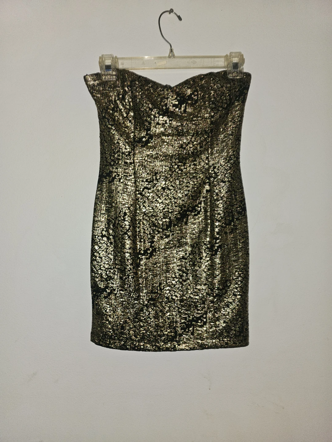 Forever 21 Black & Gold Strapless Dress - Size S/P