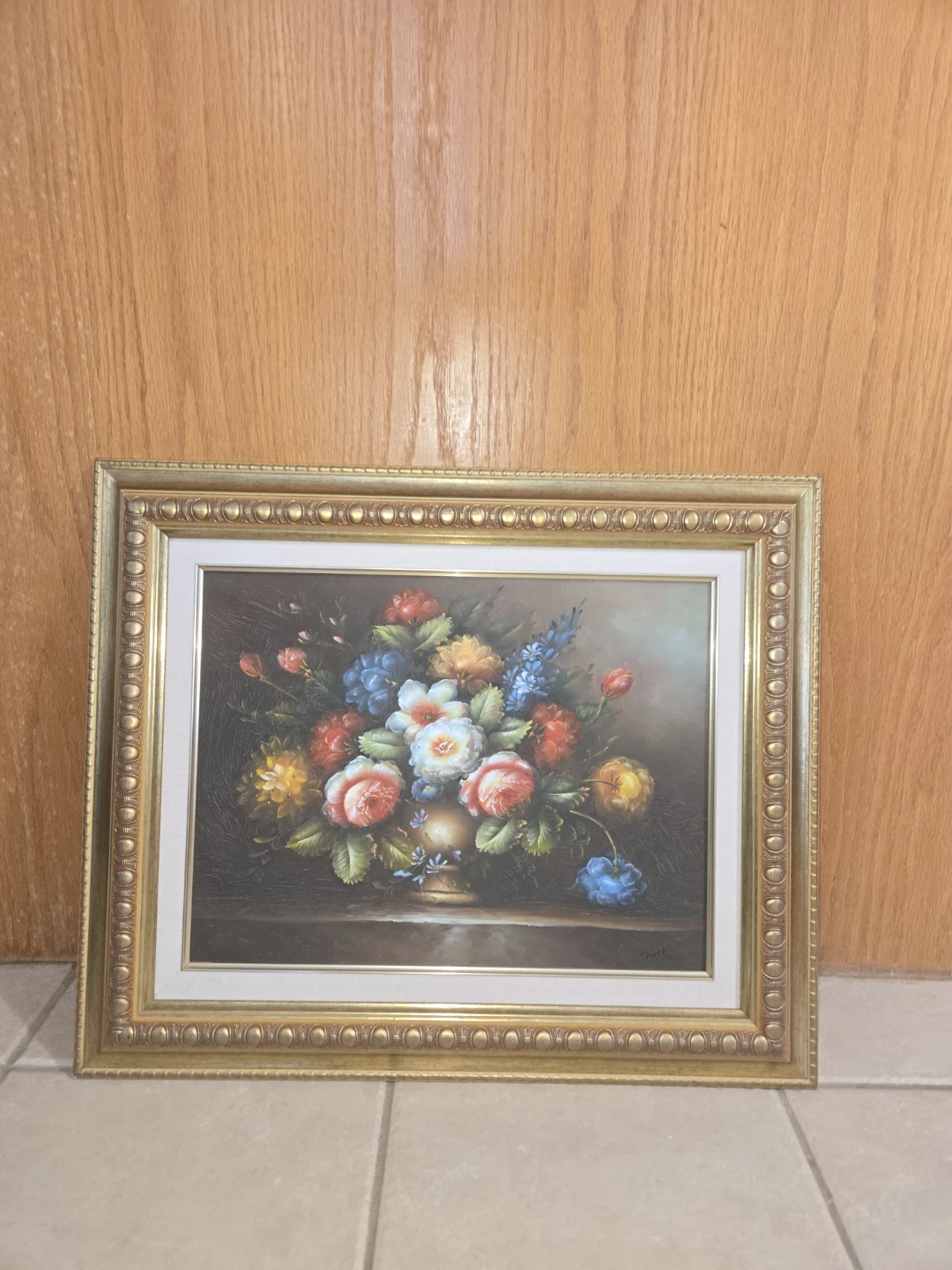 Framed Floral Still Life Painting