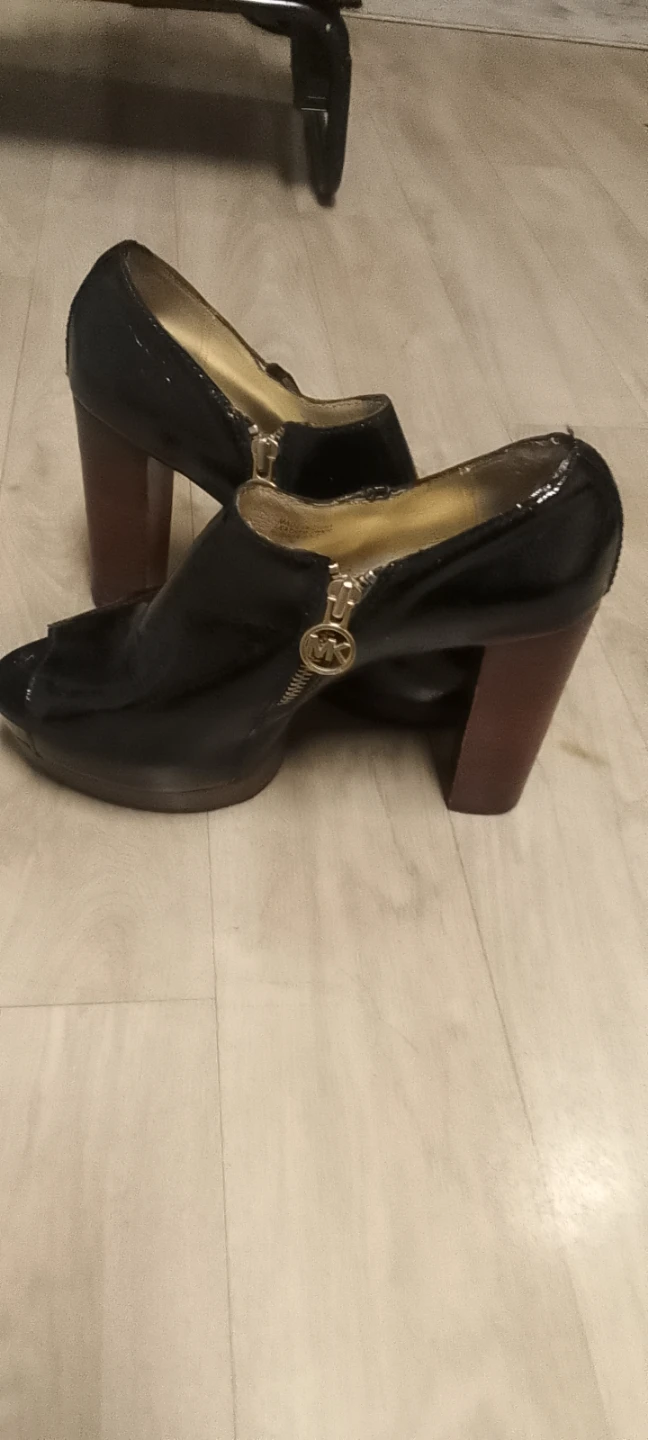Michael Kors Black Patent Peep-Toe Booties - photo 3