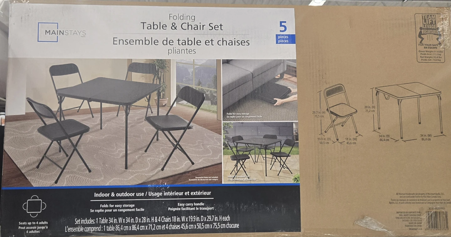 Mainstays Folding Table & Chair Set