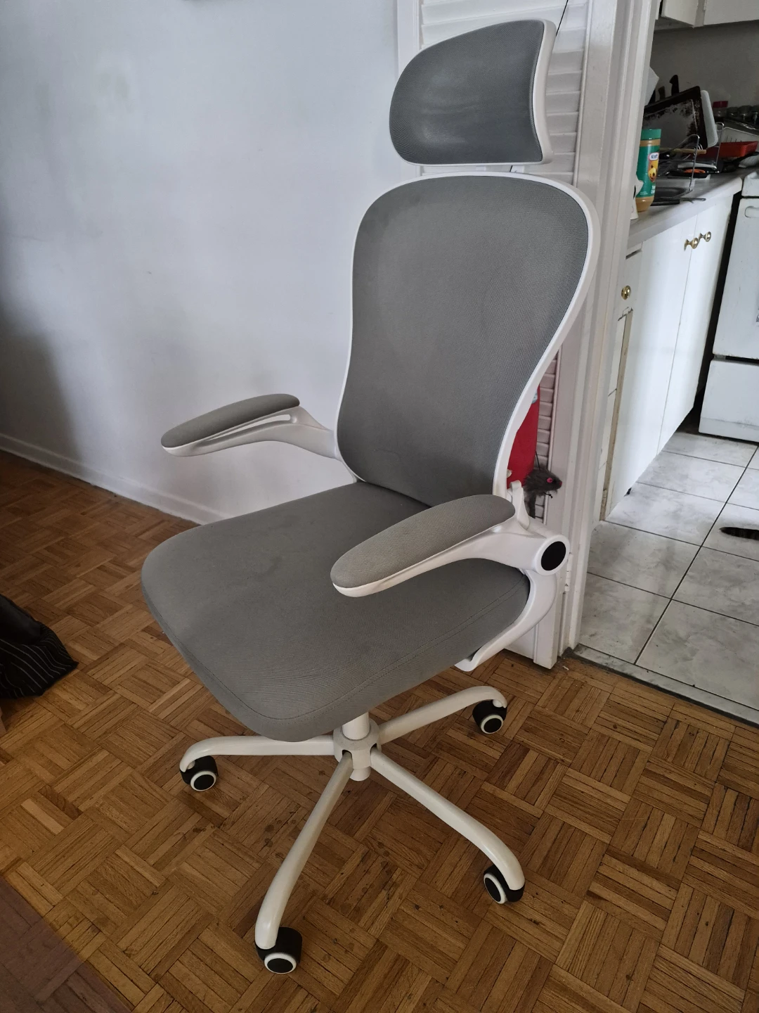 Grey Ergonomic Office Chair with Headrest
