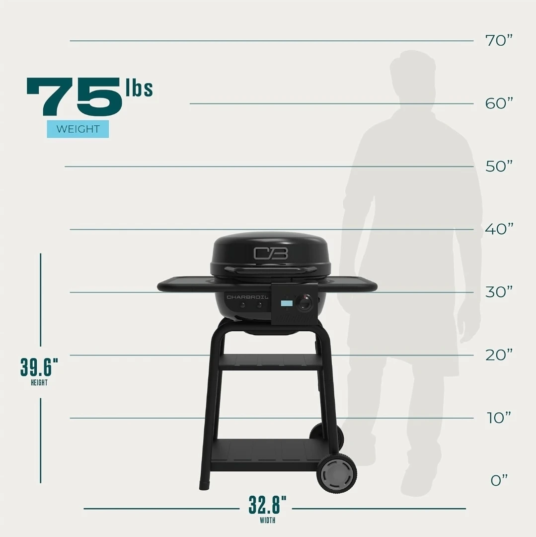 Char-Broil Bistro Pro Electric Grill with Charcoal Mode, Black - photo 4