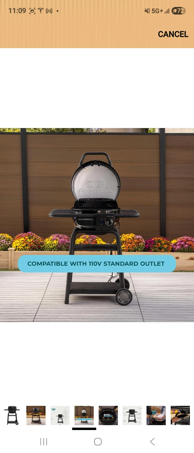Char-Broil Bistro Pro Electric Grill with Charcoal Mode, Black - photo 5