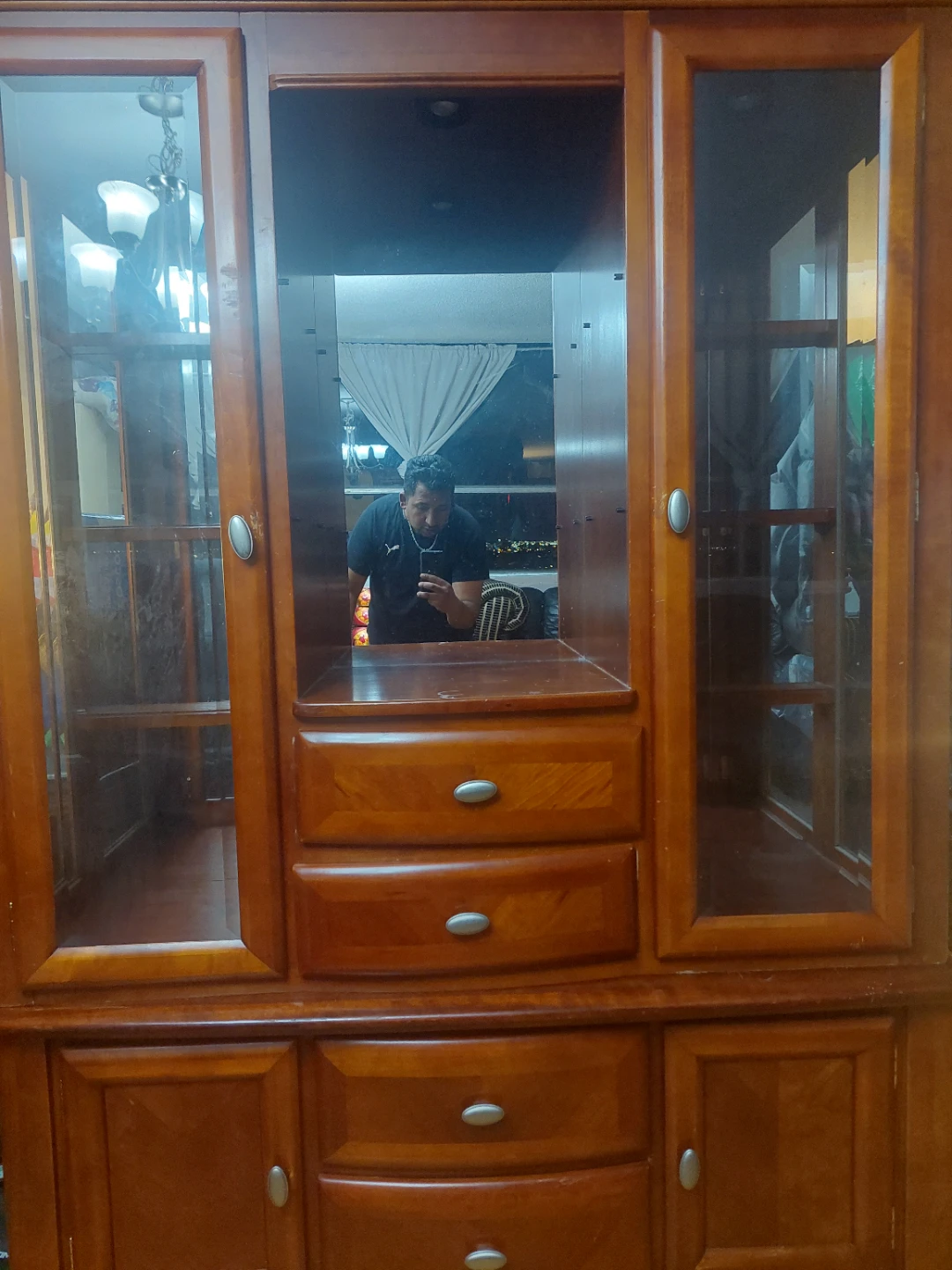 Wooden China Cabinet with Glass Doors - photo 2