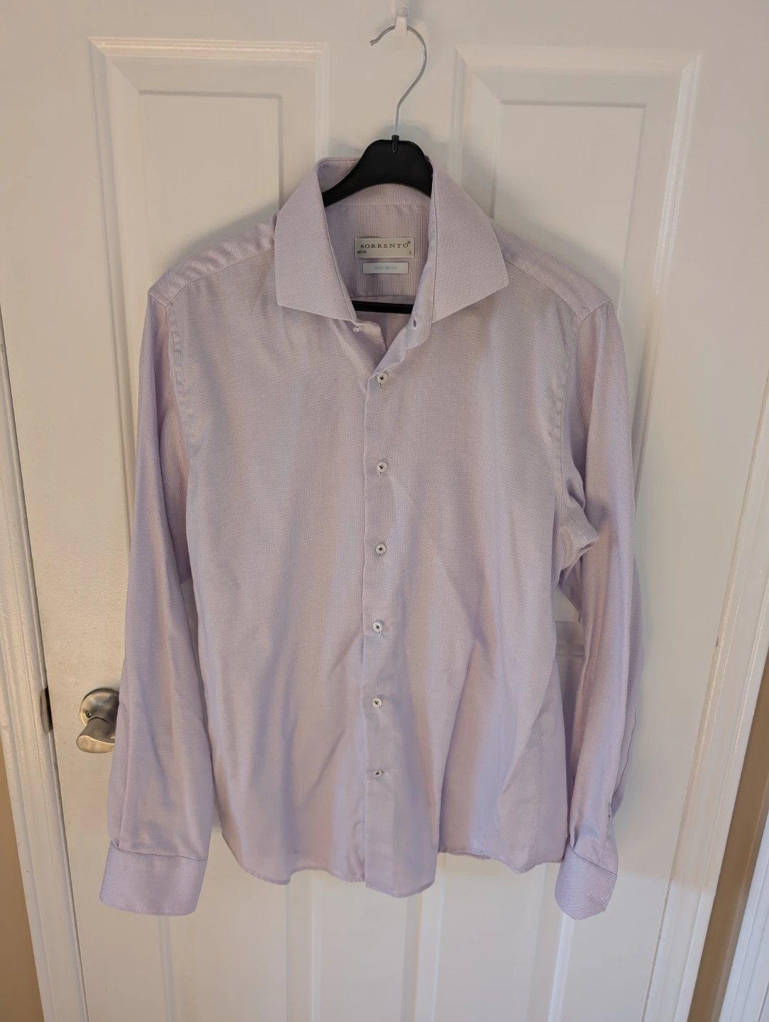 Sorrento Slim Fit Non-Iron Dress Shirt - Lilac, Size L