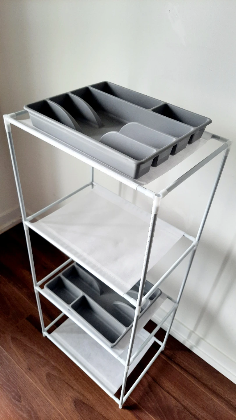 4-Tier White Storage Shelf Unit